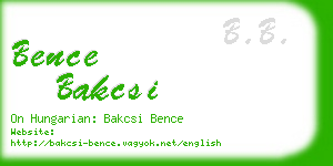 bence bakcsi business card